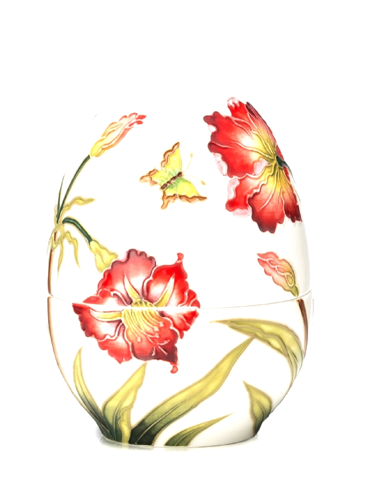 Scatola Uovo Con Hibiscus Cm13 Porcellana
