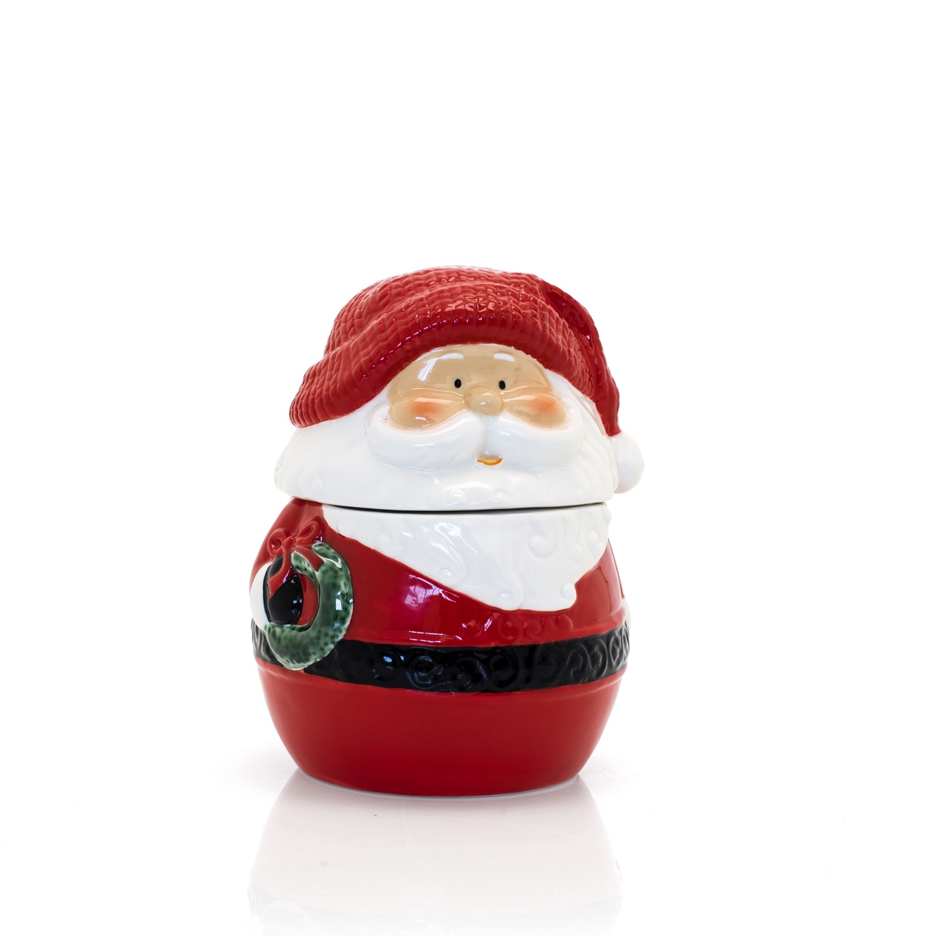 Biscottiera In Ceramica Babbo Natale Con Chiusura Ermetica