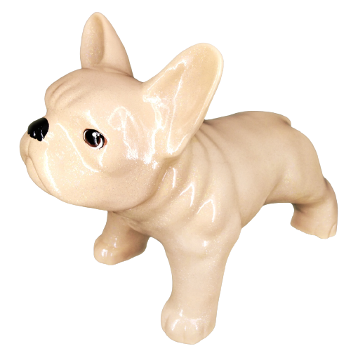 Bulldog Big One Glitter Bejge Realizzato a mano in ceramica di alta qualità con materiali naturali ed ecologici. Misure: 42x20x32 cm (LxPxA)