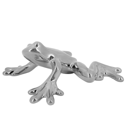 Mr. Frog Metal Silver Soprammobile in ceramica. Misure: 17x21x6 cm (LxPxA)- Peso: 150 g