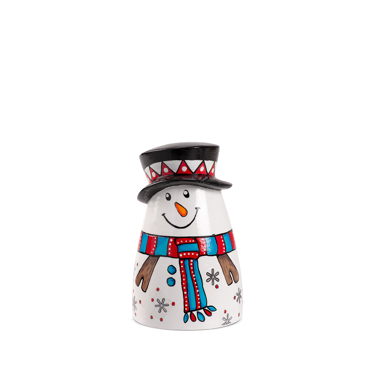 Campanella Natale Pupazzo Di Neve in Ceramica cm6X9