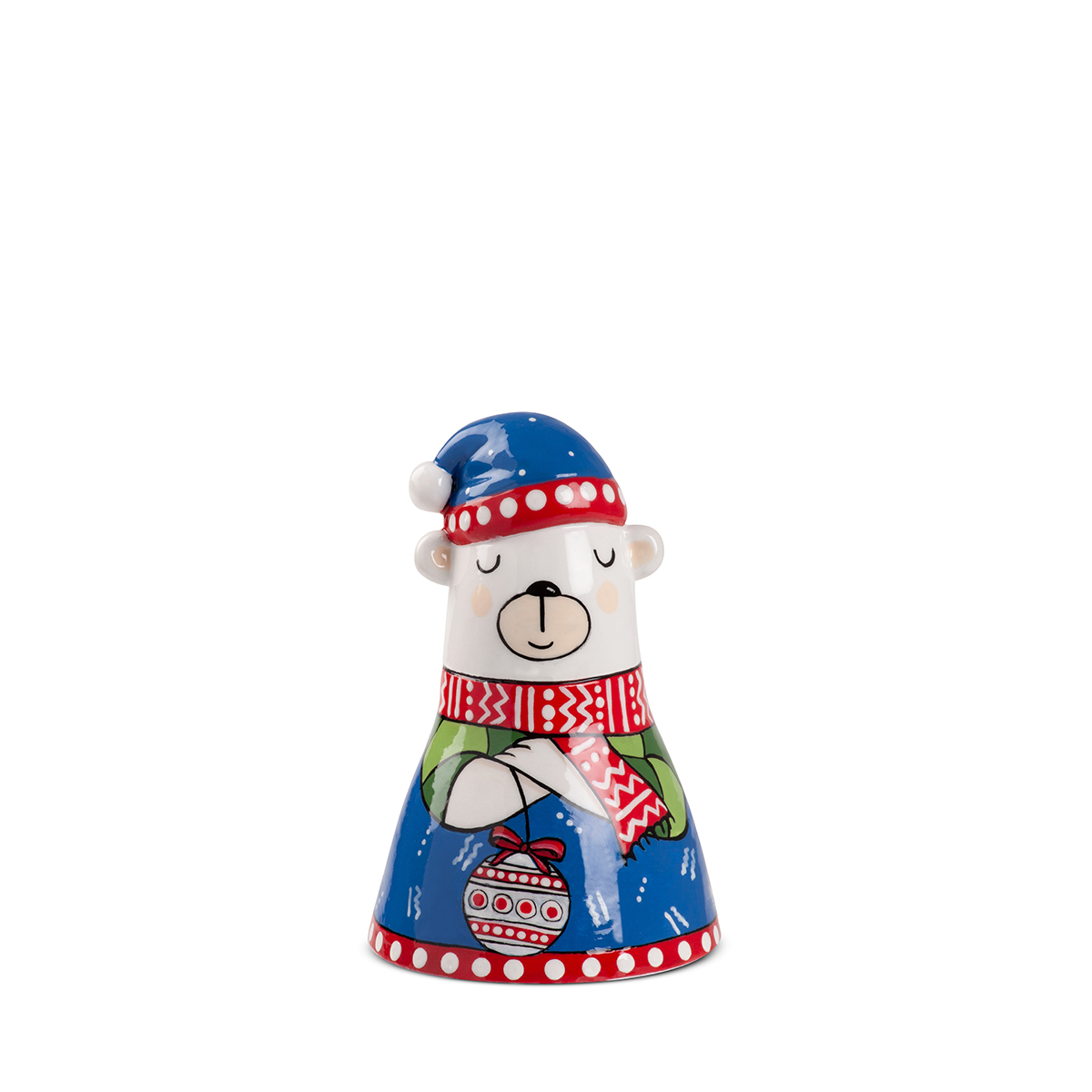 Campanella Natale Orso In Ceramica cm6X9