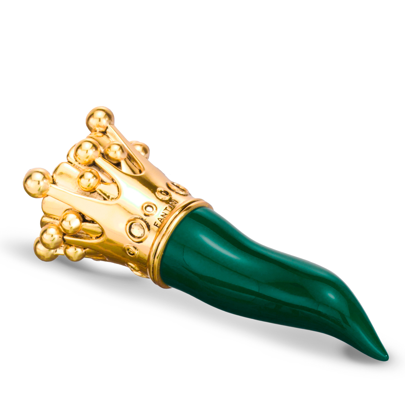 Cornetto Verde Corona Oro Cm.12,5