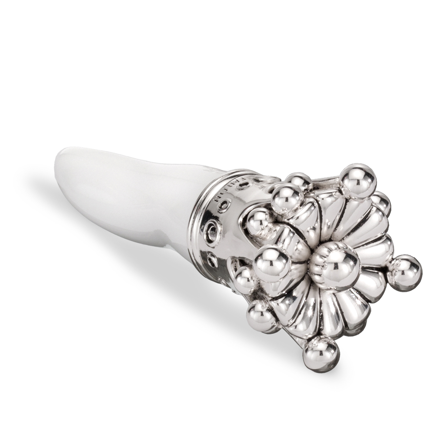 Cornetto Bianco Corona Argento Cm.18
