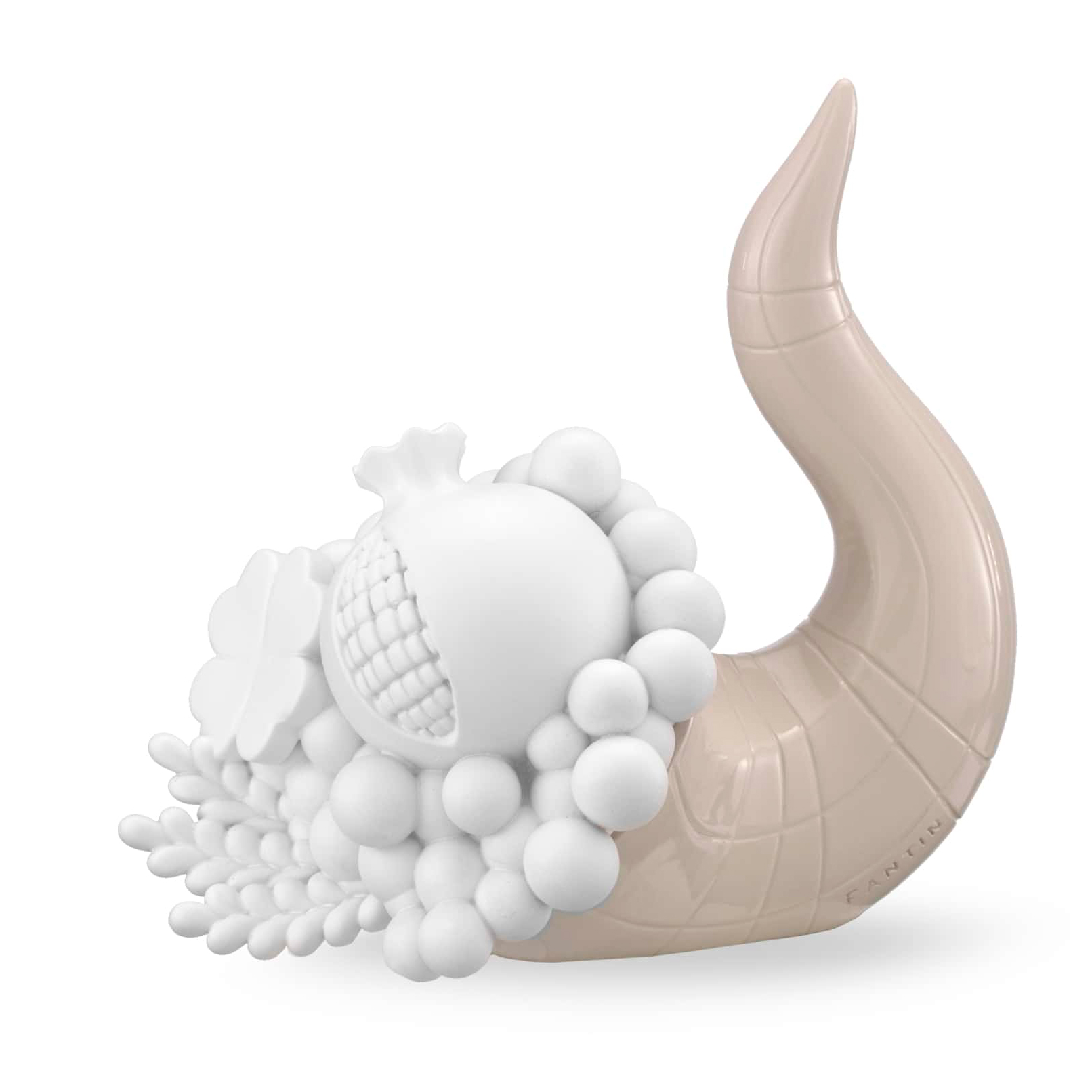 Cornucopia Tortora Frutta Bianca Cm.13X8Xh12