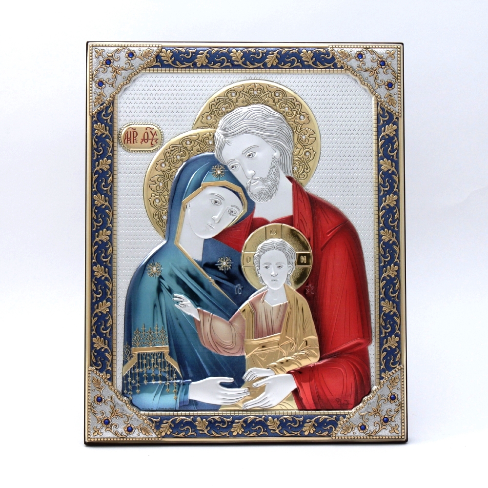 Icona Sacra Famiglia Colorata 33x26