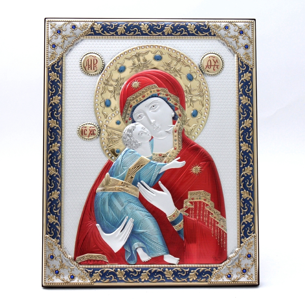 Icona Madonna Vladimir Colorata 33x26