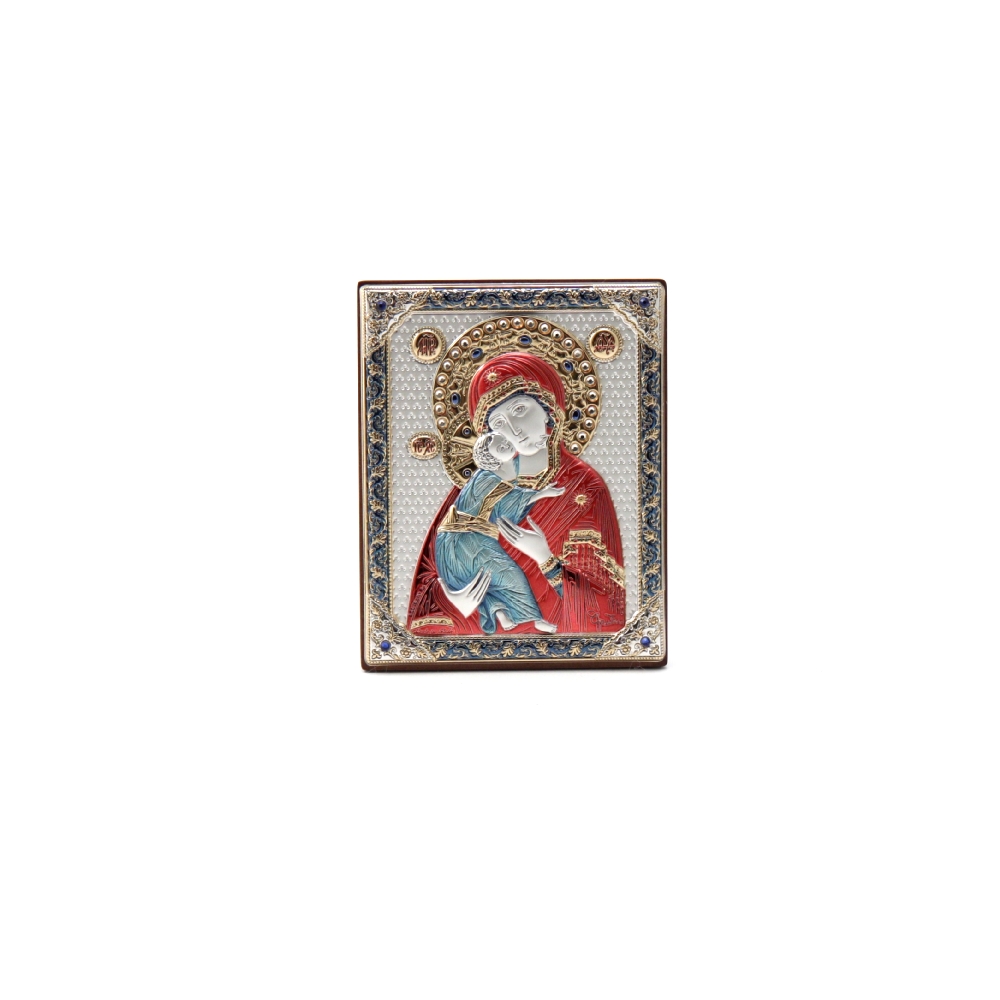 Icona Madonna Vladimir Colorata Cm.9,5x7,5